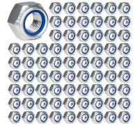 100 tuercas M5, M5 de acero inoxidable, tuercas autoblocantes, M5, autobloqueantes, acero inoxidable (100)