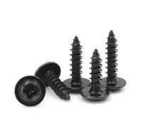 100 Uds acero al carbono negro M1.4 M1.7 M2 M2.3 M2.6 M3 M3.5 M4 cabeza redonda cruzada tornillo autorroscante cabeza plana con cojín de arandela(10mm,M2 (100pcs))
