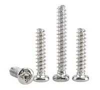 100 Uds acero al carbono niquelado M1 M1.2 M1.4 M1.7 M2 M3 M4 M5 tornillo autorroscante de cabeza redonda empotrada en cruz(6mm,M1.5 (100pcs))