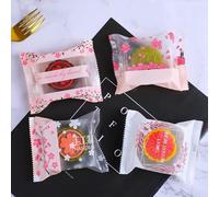 100 Uds. Bolsas de embalaje para pasteles Mooncake, galletas caseras hechas a mano, yema de huevo, bolsa para galletas crujientes, festival de mediados de otoño, estilo mixto, para 80g (10x13,5 cm)
