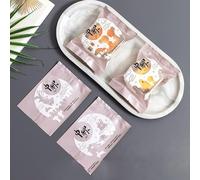 100 Uds. Bolsas de embalaje para pasteles Mooncake, galletas caseras hechas a mano, yema de huevo, bolsa para galletas crujientes, festival del medio otoño, flor blanca, para 80g (10x13,5 cm)