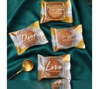 100 Uds. Bolsas de embalaje para pasteles Mooncake, galletas caseras hechas a mano, yema de huevo, bolsa para galletas crujientes, Festival del Medio Otoño-Shou zuo, para 80g (10x13,5 cm)