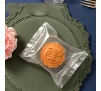 100 Uds. Bolsas de embalaje para pasteles Mooncake, galletas caseras hechas a mano, yema de huevo, bolsa para galletas crujientes, bolsas esmeriladas para el Festival del Medio Otoño, para 80g (10x13