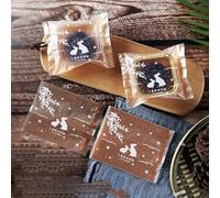 100 Uds. Bolsas de embalaje para pasteles Mooncake, galletas caseras hechas a mano, yema de huevo, bolsa para galletas crujientes, Festival del Medio Otoño-oro 2, para 80g (10x13,5 cm)