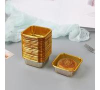 100 Uds. Bolsas de embalaje para pasteles Mooncake, galletas caseras hechas a mano, yema de huevo, bolsa para galletas crujientes, Festival del Medio Otoño-bandeja dorada, para 80g (10x13,5 cm)
