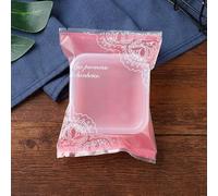 100 Uds. Bolsas de embalaje para pasteles Mooncake hechas en casa, galleta hecha a mano, yema de huevo, bolsa para galletas crujientes, Festival del Medio Otoño-encaje rosa, para 80g (10x13,5 cm)