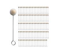 100 Uds. Cepillo de Bola de Lana TeñIda para Tallado de Cuero Hecho A Mano para el Cuidado del Cuero Herramienta de Embadurnamiento de Tinte Aceitoso