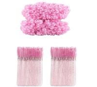 100 Uds. Cepillos for pestañas Spoolies Micro Lash Mascara varitas peines for maquillaje de extensión(Crystal pink)