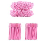 100 Uds. Cepillos for pestañas Spoolies Micro Lash Mascara varitas peines for maquillaje de extensión(100pcs pink)
