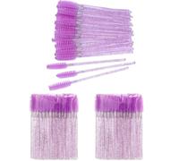 100 Uds. Cepillos for pestañas Spoolies Micro Lash Mascara varitas peines for maquillaje de extensión(Crystal purple)