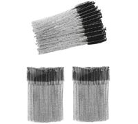 100 Uds. Cepillos for pestañas Spoolies Micro Lash Mascara varitas peines for maquillaje de extensión(Crystal black)