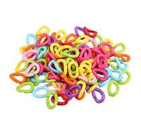 100 Uds Clips de Plástico para Pájaros C, Ganchos, Eslabones de Cadena, Juguetes para Loros DIY, Colores Mezclados