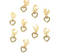 100 Uds colgante en forma de corazón cuentas trenzadas for el cabello Dreadlock-accesorios joyería Loc for trenzas Para Trenzas(Color 3)