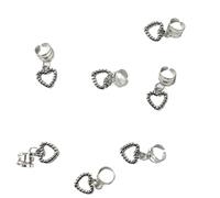 100 Uds colgante en forma de corazón cuentas trenzadas for el cabello Dreadlock-accesorios joyería Loc for trenzas Para Trenzas(Color 2)