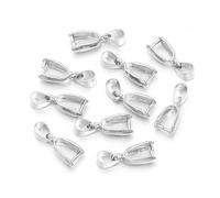 100 Uds. Colgantes de aleación, cierres, gancho, Clip, Conector fianza, hebilla semillas melón, abalorio cobre, suministros cuentas for joyería Maki para Hacer Joyas(Rhodium)