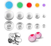 100 Uds Cubiertas de Botones, Kits de botón con 5 Tamaños y Herramientas