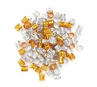 100 Uds. De rastas ajustables, cuentas trenzadas para el cabello, anillos, puños, decoración del cabello, accesorios para peluca (Oro y plata mezclados.)