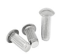 100 Uds diámetro 2/2, 5/3mm botón de aluminio cabeza redonda vástago moleteado remache autoenchufable sólido