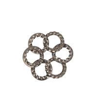 100 Uds DIN6798A,J M3,M4,M5M6,M8,M10,M12 304 arandela de acero inoxidable arandela de junta dentada externa arandela de bloqueo dentada interna(M6 Internal)