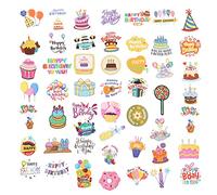 100 Uds Feliz Cumpleaños Pegatinas, Pegatinas de PVC Suministros para Fiesta de Cumpleaños Pegatinas para Álbum de Recortes de Cumpleaños Calcomanías de Feliz Cumpleaños