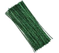 100 Uds. Limpiadores de tuberías tallos chenilla con purpurina 30cm, felpa, palos cable, suministros for manualidades DIY, manualidad juguete Para Artesanales(Green)