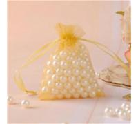 100 uds/lote Bolsas de organza para joyería de colores mezclados Bolsas de organza transparente Bolsas con logotipo personalizado - Dorado - predeterminado