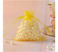 100 uds/lote Bolsas de organza para joyería de colores variados Bolsas de organza transparente Bolsas con logotipo personalizado - Amarillo - predeterminado