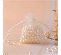 100 uds/lote Bolsas de organza para joyería de colores variados Bolsas de organza transparente Bolsas con logotipo personalizado - Beige - predeterminado