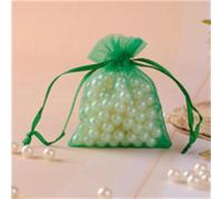 100 uds/lote Bolsas pequeñas de organza de color azul claro para regalos de boda y bolsas de joyería personalizadas - Verde hierba - predeterminado
