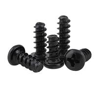 100 Uds M1 .2 .4 .7 M2 .3 .6 M3 .5 M4 M5 Tornillo Autorroscante De Cabeza Plana Empotrada En Cruz Acero Al Carbono Negro(4mm x100pcs,M1.7)
