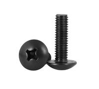 100 Uds M2/M2.5/M3/M3.5/M4/M5/M6 tornillos electrónicos de cabeza de seta de acero al carbono negro, M3.5x6mm