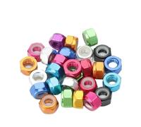100 Uds M2 M2.5 M3 M4 M5 M6 M8 tuerca hexagonal Nylock de aluminio anodizado negro rojo verde azul tuercas autoblocantes hexagonales de nailon(Red,M4 (100pcs))