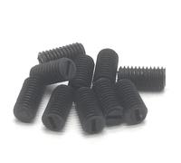 100 Uds M3/4/5/6/8 tornillo prisionero ranurado de plástico de nailon negro(Size:M4 x 4)
