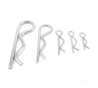 100 Uds M3 a M7 acero tipo R pasador de chaveta forma onda Clip dividido abrazadera pelo Tractor Pin for varilla coche diámetro 1 - 7mm Para Mecánica(4x75mm)