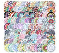 100 Uds Mándala Pegatinas para Botellas de Agua Portátiles,Maleta,Bicicletas,Patinetas,Monopatín,Guitarra,Casco,Equipaje,Coche, Mandala Impermeable Stickers de Vinilo para Niños y Niñas,Adolescentes