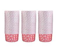 100 Uds Mini Cupcake liners papel redondo pastel hornear tazas Muffin casos boda fiesta en casa (lunares rosas)