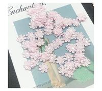100 Uds Mini parches de apliques de flores de tela hechos a mano for decoración de boda accesorios de costura artesanal 1,3 cm(Slight pink)
