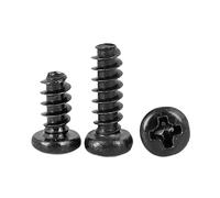 100 Uds Mini tornillo autorroscante de cabeza plana empotrada en cruz M1 .2 .4 .7 M2 .3 .6 M3 .5 M4 M5 Acero al carbono negro (8mm,M1.4 x100pcs)