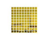 100 Uds. Pegatinas de pared cuadradas 3D, calcomanías de espejo for pared, Mural DIY for sala de estar, dormitorio, arte, decoración del hogar, 2/3/4cm Para Decoración De Paredes(Gold,100pcs 2x2cm)