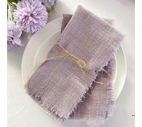 100 Uds. Servilleta de Boda oxidada de 32x32cm, Toalla de té de Gasa Retro de algodón para Fiesta, Suministros de Navidad, servilletas de decoración de Mesa de Lino con Rebabas