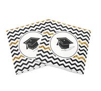 100 Uds. Servilletas de graduación 2023 gorro de doctorado servilleta impresa tejido facial decoración temática de fiesta papel desechable Felicitaciones servilletas para invitados de graduación