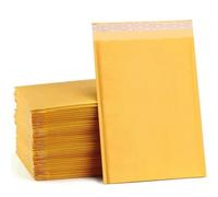 100 Uds. Sobres de papel Kraft sobres acolchados sobres de envío autosellados bolsa de embalaje de envío bolsas de almacenamiento de mensajería-amarillo-13 * 15cm
