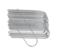 100 Uds Sujetadores de jardín de Metal en forma de U de 6 pulgadas galvanizados en caliente para instalación de barrera contra malezas sujetadores de paisaje permanentes