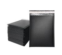 100 Uds. Suministros for pequeñas empresas, bolsas de embalaje burbujas rosadas for empaquetar productos, paquete entrega, sobre envío para Cosméticos(Black,18 * 23cm)