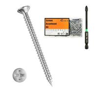 100 Uds. Suneke M3.5 X 50mm Drywall-schroeven Alta Dureza, Inox 304, Rosca Fina, Phillips, Madera, Caja & 1 PH2#2 Bit.