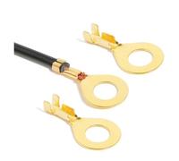 100 Uds terminales de engarzado de anillo conectores de Cable Eléctrico latón dorado M3 M4 M5 M6 M8 M10 enchufe tipo O-zapata for tornillo de empalme(M5-100PCS)
