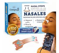 100 UDS - Tiras Nasales Antironquidos para Dormir, Alivia la Congestión Nasal, Breathe Right. Anti Ronquidos Nariz, Antirronquidos Para una Mejor Respiración al Dormir. Nasal strips - 66 x 19 mm