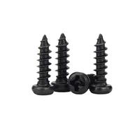 100 Uds tornillo autorroscante de cabeza redonda cruzada acero al carbono negro M1.7 M2 .3 .6 M3 .5 M4 M5(18mmx100pcs,M3)