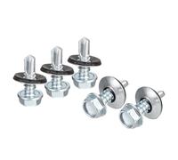 100 Uds tornillos autoperforantes con arandela de goma for techos acero galvanizado autorroscantes cabeza hexagonal Para chapas madera techo plástico(Type H)