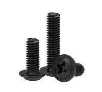 100 Uds Tornillos Negros De Cabeza Plana Con Arandela M1.4 M2 .5 M3 M 3, M4 M5 M6 Placa Base Fijos Almohadilla DIN967(5mm x100pcs,M1.4)